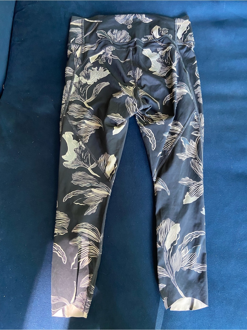 Athleta Navy Capris with Floral Print
